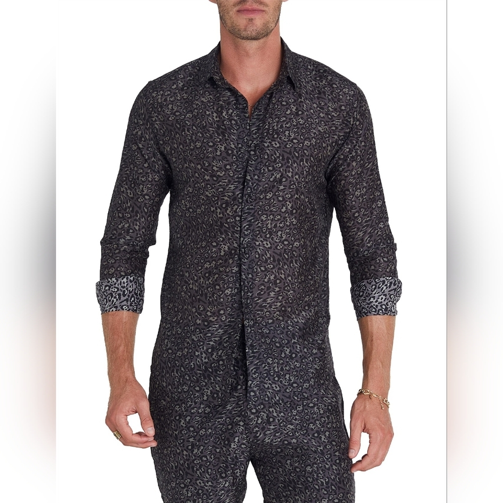 Aqua Blu Carter Resort Shirt Size M Cotton and Silk Blend